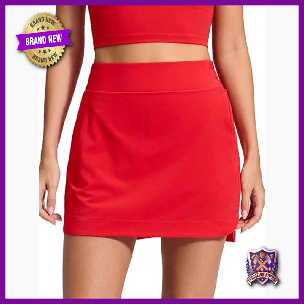 High Waisted Lined Skort With Pockets For Golf Tennis Active Wear